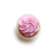 cupcake with pink cream on a white background