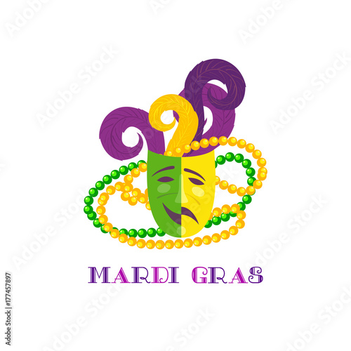 Mardi Gras Celebration Freehand Cartoon Fancy Letters Masquerade Street Parade Traditional Beads Mask Symbols Traditional Holiday Carnival Invitation Vector Headline Decoration Banner Background Buy This Stock Vector And Explore Similar Vectors