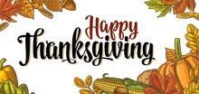Template For Greeting Card And Poster Thanksgiving Day
