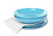 Stack of plates on white background