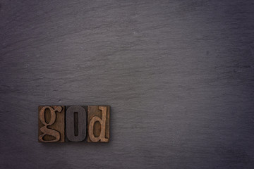 Wall Mural - God Spelled Out in Type Set