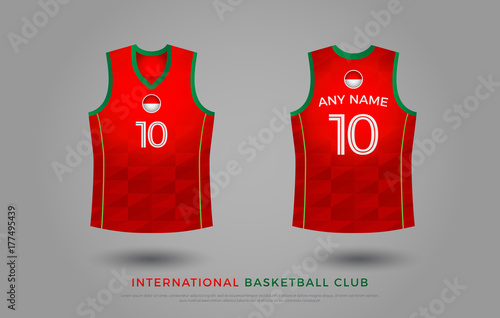 red and green basketball jersey