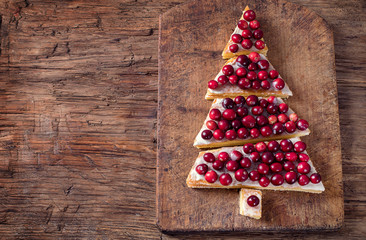 Christmas dessert with fresh berries