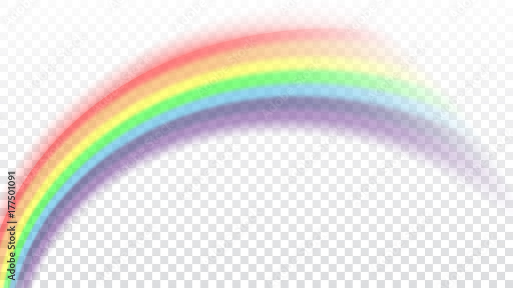 Rainbow icon. Shape arch realistic isolated on white transparent ...