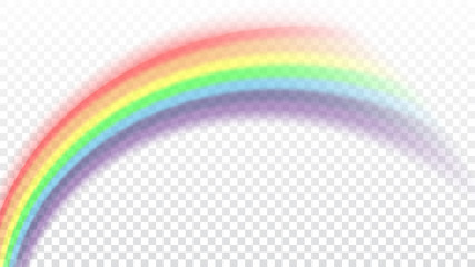 rainbow icon. shape arch realistic isolated on white transparent background. colorful light and brig
