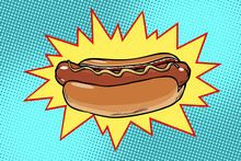 Pop Art Hot Dog Fast Food