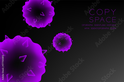 Microscope Disease Cells Set Close Up Purple Color Ilration Microscope Disease Cells Set Close Up Purple Color Ilration Isolated Glow On Dark Background