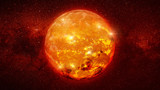 Fototapeta  - red dwarf star in a star field 