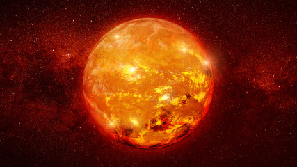 red dwarf star in a star field