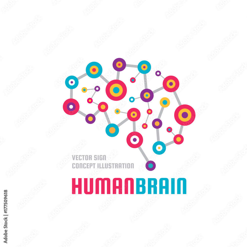 Abstract human brain - business vector logo template concept ...