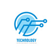 © serkorkin - Technology - vector logo template for corporate identity. Abstract chip sign. Network, internet tech concept illustration. Design element.