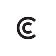 Initial letter cc, cc, c inside c, linked line circle shape logo, monogram black color