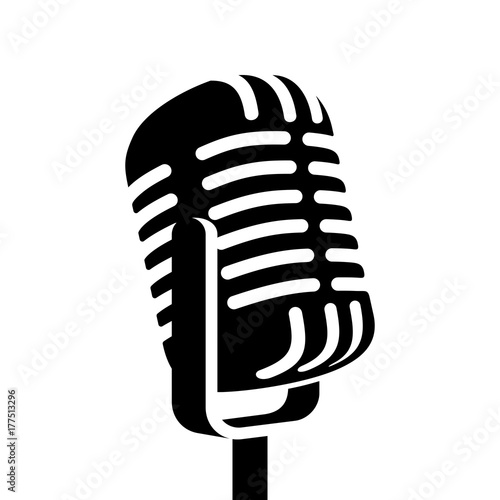 Fotografie, Obraz Vintage microphone sign vector illustration