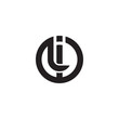 Initial letter il, li, linked line circle shape logo, monogram black color