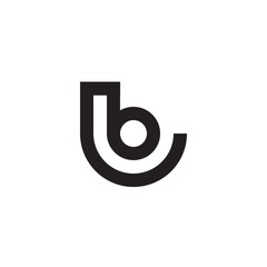 Wall Mural - Initial letter lb, bl, b inside l, linked line circle shape logo, monogram black color