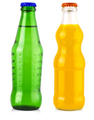 soft drink bottles on white background with clipping path.