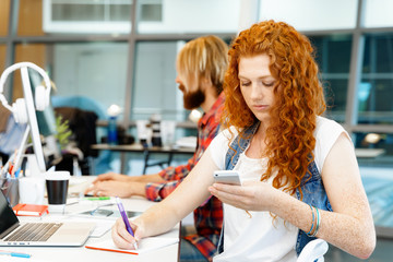 Wall Mural - Creative business woman in office