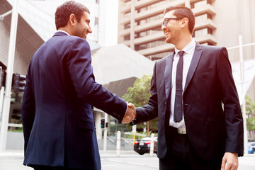 Two businessmen shaking their hands