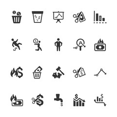 Sticker - Financial Loss Icons - Blue Version