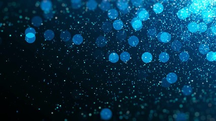 Wall Mural - blue glitter abstract background. glowing particles with seamless loop.