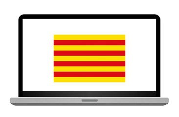 Sticker - Drapeau de la Catalogne sur un ordinateur portable