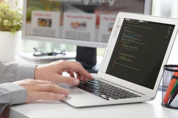 web developer is working on new website