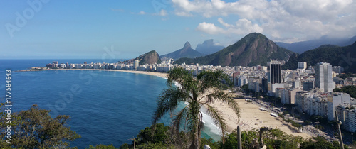 Panoramic view of Copacabana Rio de Janeiro Brazil Canvas Print