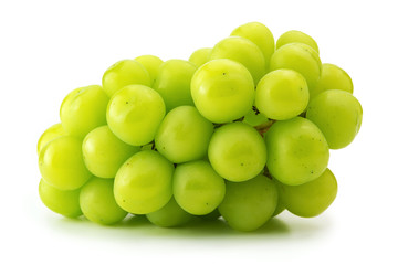 Well grown, green grape isolated on white background.