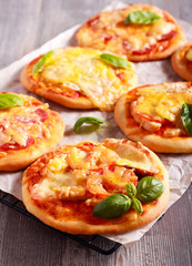 Poster - Homemade mini pizzas with different stuffing