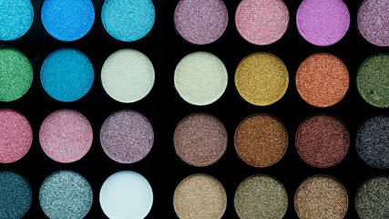 set of eyeshadow palette close up.