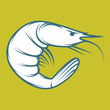 vector illustration with shrimp on background for menu