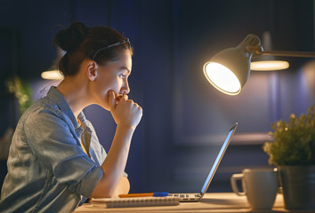 woman working on a laptop