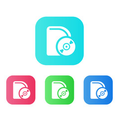 Wall Mural - four colors - flat app icons