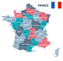 France - Map And Flag Illustration