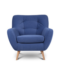 Modern armchair on white background