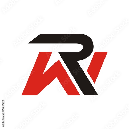 RW or WR logo letter design template vector
