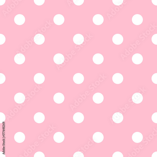 Cotton fabric Polka dot background. Circle seamless pattern.