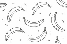 Bananas Seamless Pattern. Vector Illustration