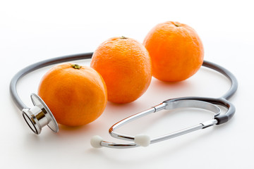 Stethoscope and orange