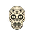 Graphic illustration of decorative sugar skull. Day of the dead skull.