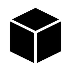 Wall Mural - three dimensional or 3d cube hexahedron flat vector icon for apps and websites