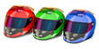 © alexlmx - Set of colored racing helmet, 3D rendering