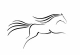 Fototapeta Konie - sketch of running horse 