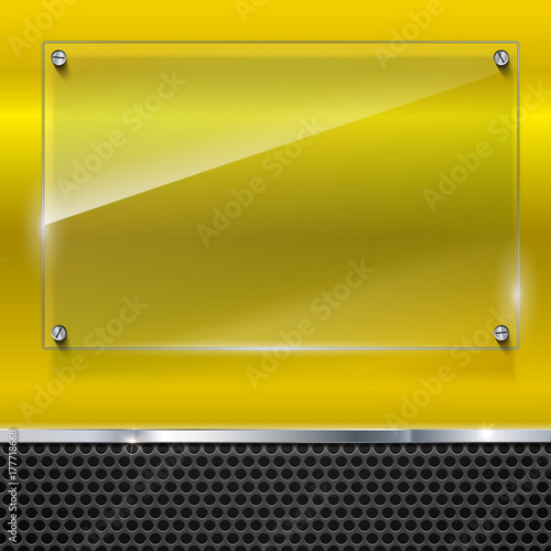 Elegant Metallic Background With Glass Banner Color Polished