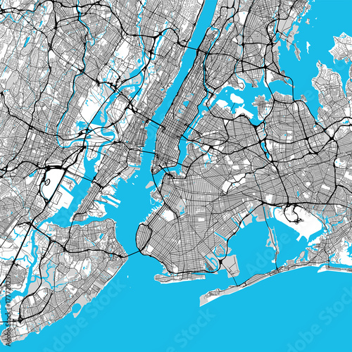 Zdjęcie XXL Mapa Nowego Obszaru w Nowym Jorku