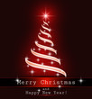 Christmas tree background, ribbon, vector