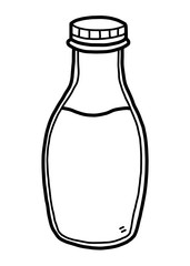 Wall Mural - milk bottle / cartoon vector and illustration, black and white, hand drawn, sketch style, isolated on white background.