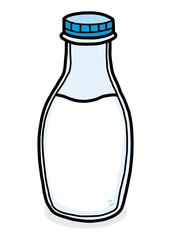 Wall Mural - milk bottle / cartoon vector and illustration, hand drawn style, isolated on white background.