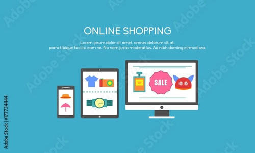 Online Shopping Landscape Banner Purchase Time In Shop For Website