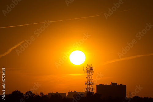 Stampa su Tela Toronto, Canada: Sunrise in the city, new beginning concept